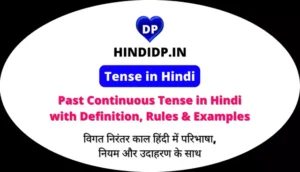 Past Continuous Tense in Hindi