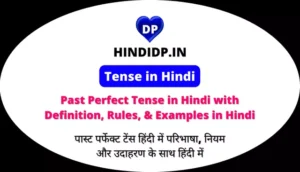 Past Perfect Tense in Hindi